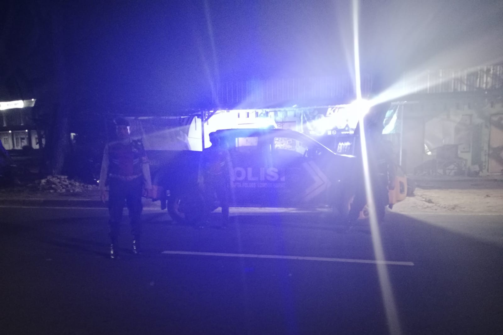 Patroli Blue Light Sat Samapta Cegah 3C di Jalur Bypass BIL I, Lombok Barat